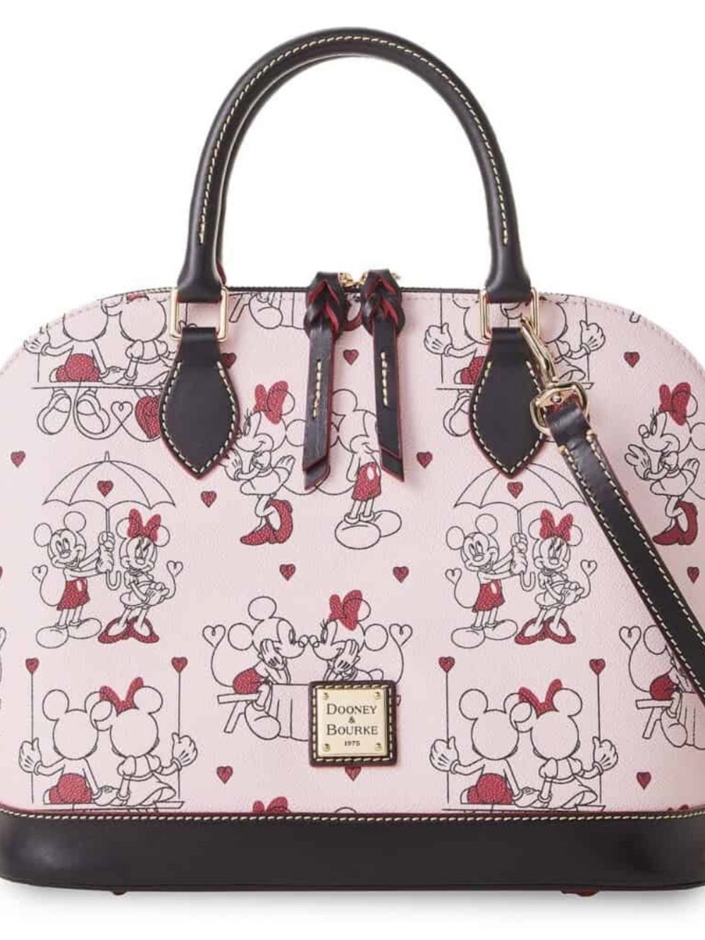 Mickey and Minnie Mouse Valentine's Day 2022 Dooney & Bourke Zip Satchel Bag